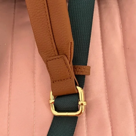 LAUNDRY teal backpack nylon & vegan leather 15 x 12” EUC - Picture 9 of 12